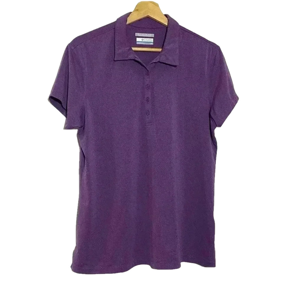 🎈Columbia Women’s  purple collared lightweight activewear dri fit top size L